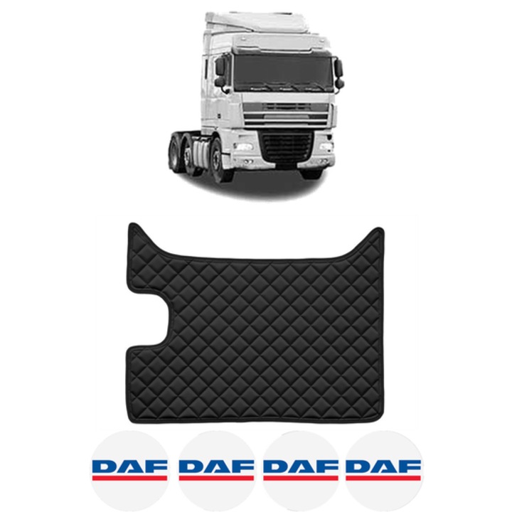 Covoras Camion Tir DAF XF 105 din 2005-2013, Auto, 4x Stickere auto cu DAF