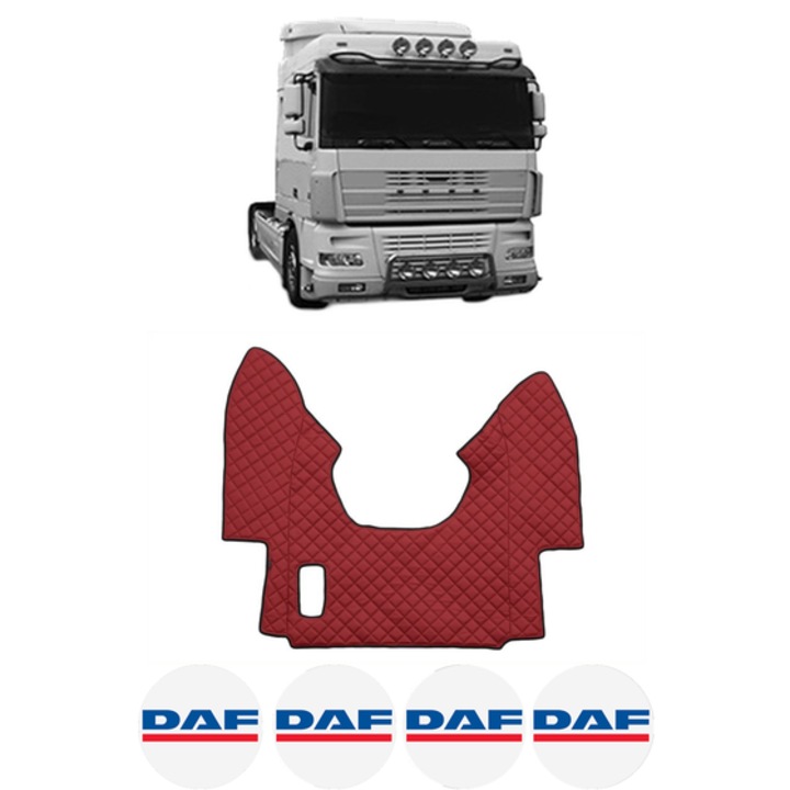 Covoras Camion Tir DAF XF 95 din 2002-2006, Auto, 4x Stickere auto cu DAF