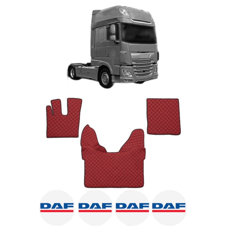 Set covorase Camion Tir DAF XF 106 din 2012-2017, Auto, 4x Stickere auto cu DAF