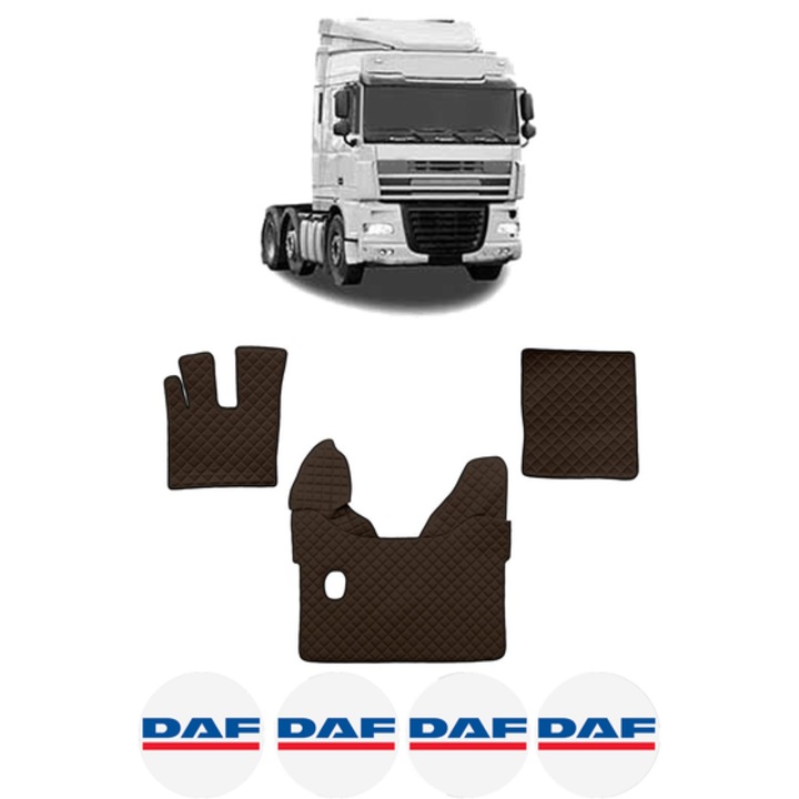 Set covorase Camion Tir DAF XF 105 din 2005-2013, Auto, 4x Stickere auto cu DAF