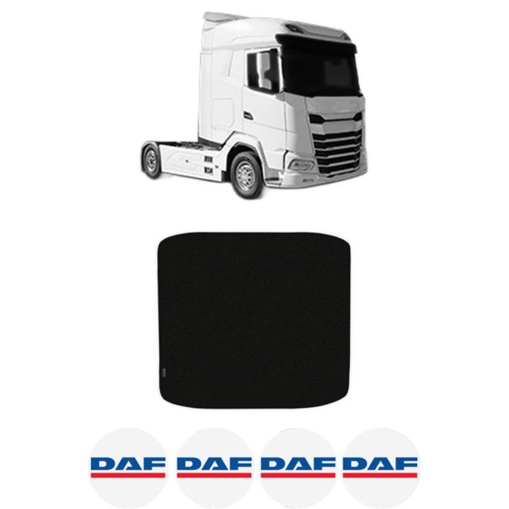 Covoras Camion Tir DAF XG+ din 2021, Auto, 4x Stickere auto cu DAF