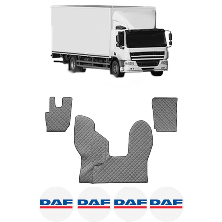 Set covorase Camion Tir DAF CF din 2013-2019, Auto, 4x Stickere auto cu DAF
