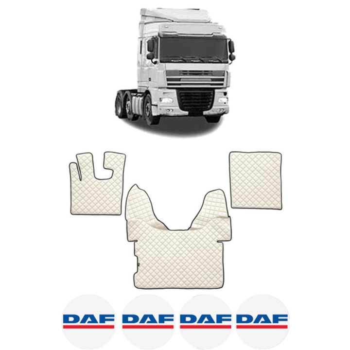 Set covorase Camion Tir DAF XF 105 din 2005-2013, Auto, 4x Stickere auto cu DAF