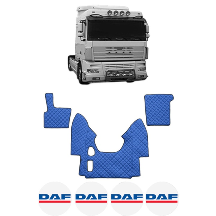 Set covorase Camion Tir DAF XF 95 din 2002-2006, Auto, 4x Stickere auto cu DAF