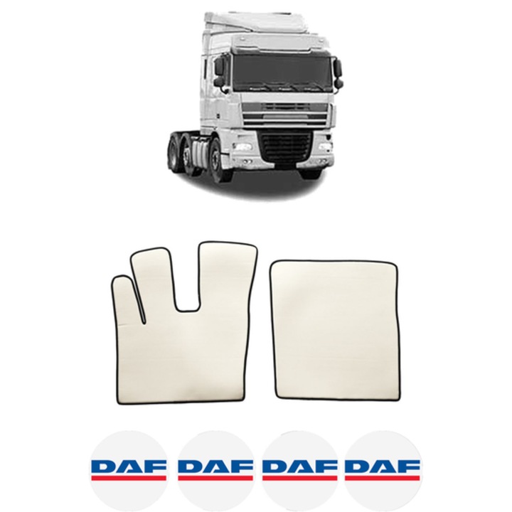 Set covorase Camion Tir DAF XF 105 din 2005-2013, Auto, 4x Stickere auto cu DAF