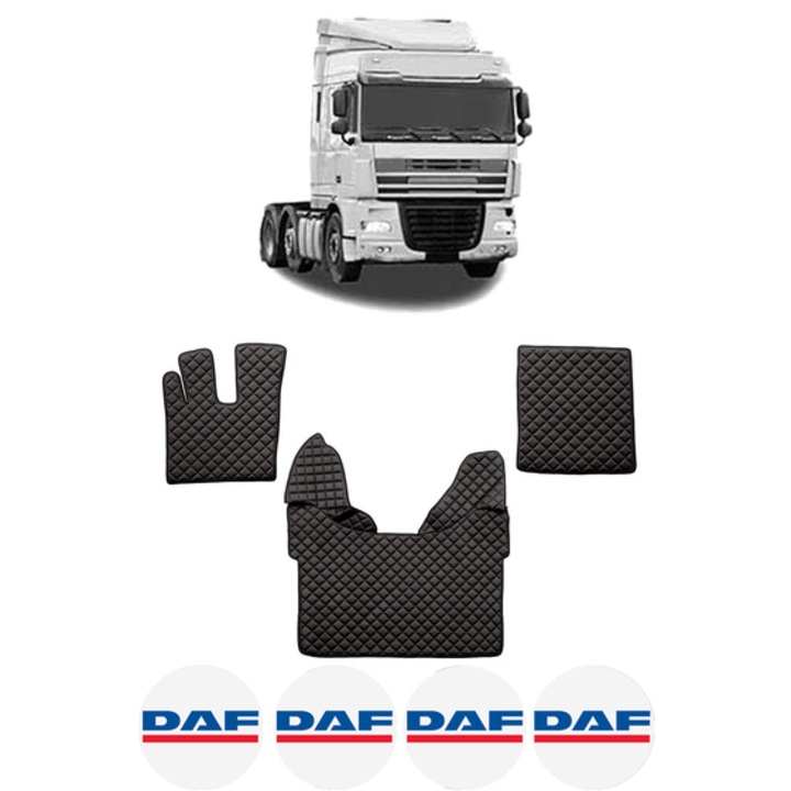Set covorase Camion Tir DAF XF 105 din 2005-2013, Auto, 4x Stickere auto cu DAF