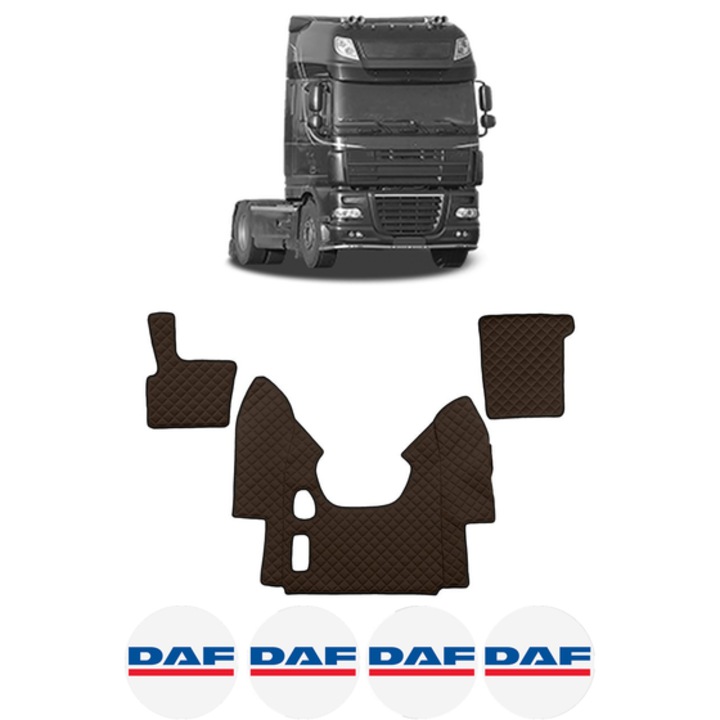 Set covorase Camion Tir DAF 95 XF din 1997-2002, Auto, 4x Stickere auto cu DAF