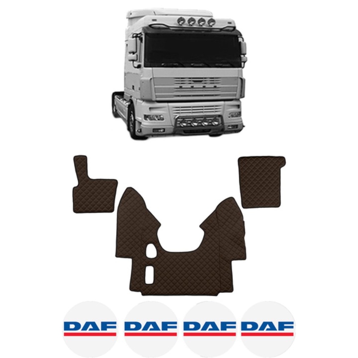 Set covorase Camion Tir DAF XF 95 din 2002-2006, Auto, 4x Stickere auto cu DAF