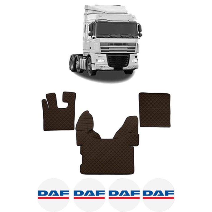 Set covorase Camion Tir DAF XF 105 din 2005-2013, Auto, 4x Stickere auto cu DAF