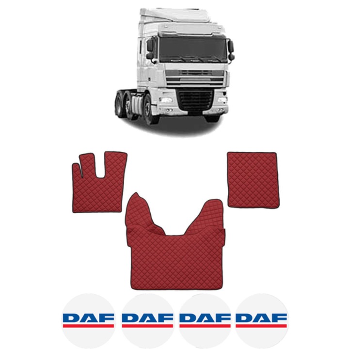 Set covorase Camion Tir DAF XF 105 din 2005-2013, Auto, 4x Stickere auto cu DAF
