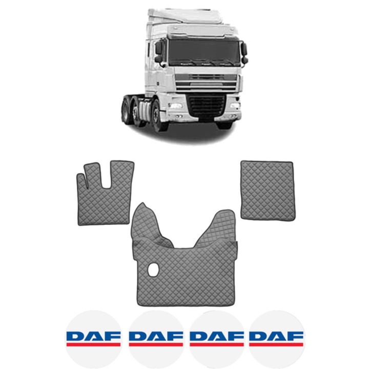 Set covorase Camion Tir DAF XF 105 din 2005-2013, Auto, 4x Stickere auto cu DAF