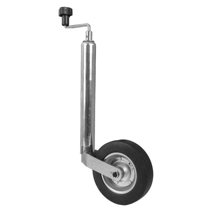 Roata De Sprijin, Knott, Tk48, Capacitate Statica 150 Kg, Zincata, Roata Din Cauciuc Solid, Reglare Inaltime, 200 mm x 50 mm x 220 mm
