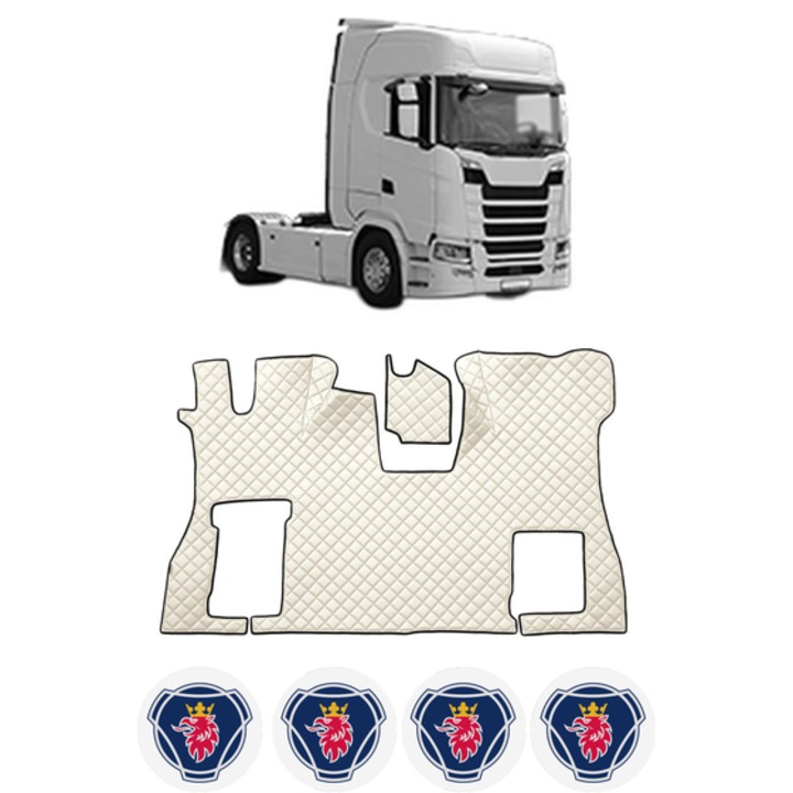 Set covorase Camion Tir SCANIA S din 2016-2023, Auto, 4x Stickere auto cu SCANIA