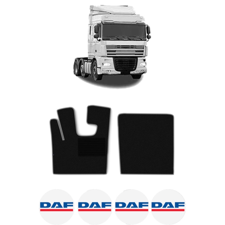 Set covorase Camion Tir DAF XF 105 din 2005-2013, Auto, 4x Stickere auto cu DAF