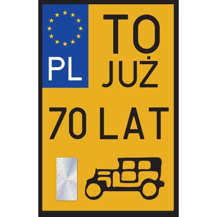 Felicitare YEKU, Karnet Urodziny 70, umor, 10x15cm