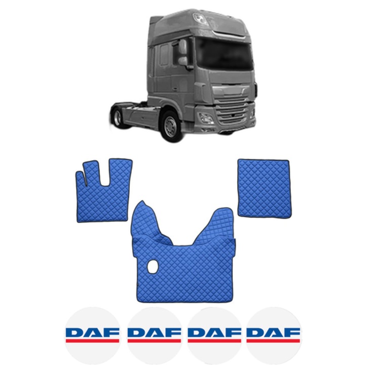Set covorase Camion Tir DAF XF 106 din 2012-2017, Auto, 4x Stickere auto cu DAF