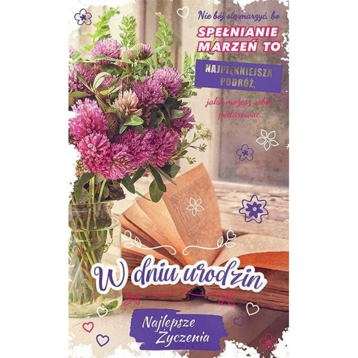 Felicitare Armin Style, Karnet Urodziny, 13x21cm, cu zloceniami si lub srebrzeniami