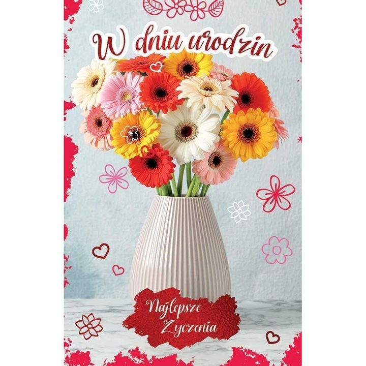 Felicitare Armin Style, Karnet Urodziny, 13x21cm, cu zloceniami si srebrzeniami