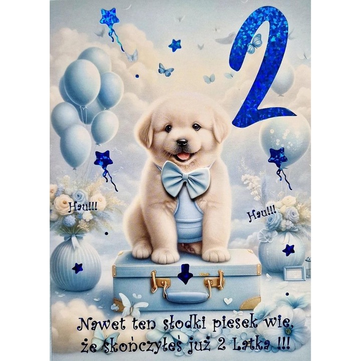 Felicitare Urodziny 3K, YEKU, cu elemente decorative, zaltuita, set