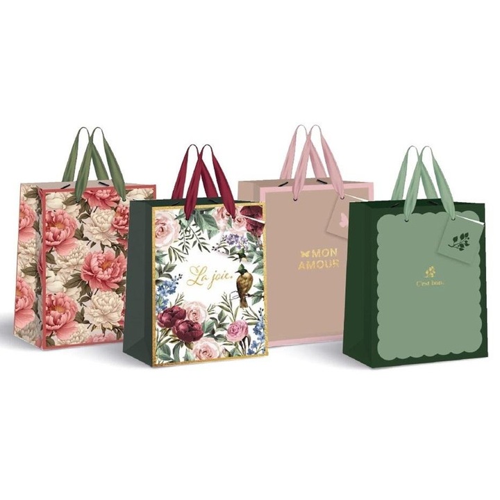 Geanta mare INTERDRUK 33x46x10cm aurie, mix de modele