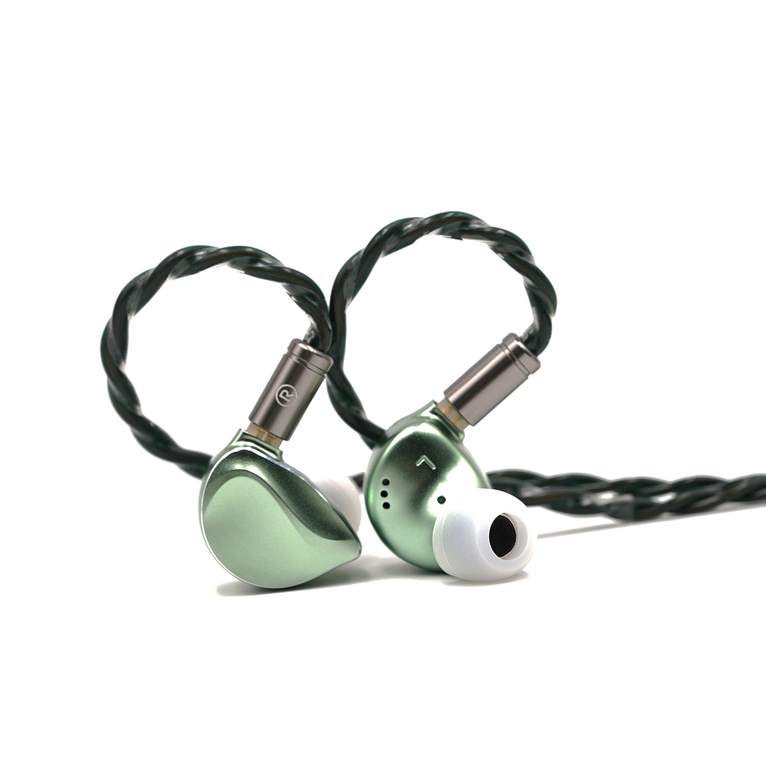 Casti cu fir BQEYZ Winter2 HiFi IEM neted pe trei benzi, conductie osoasa, tehnologie hibrida monitorizare, sunet echilibrat si bland, anulare fizica a zgomotului, OFC, pentru jocuri cu fir，verde