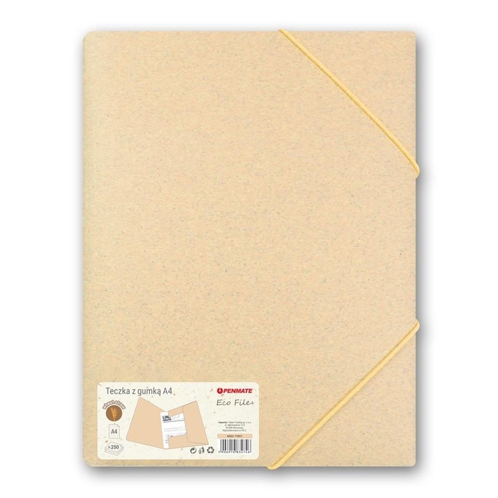 Mapa A4 Penmate, galben, 240x320mm, din material plastic cu adaus de paie de grau