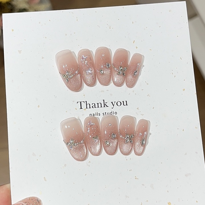 TodyJeyHo újrafelhasználható körömtippek, komplett szett, nude, 10 darab