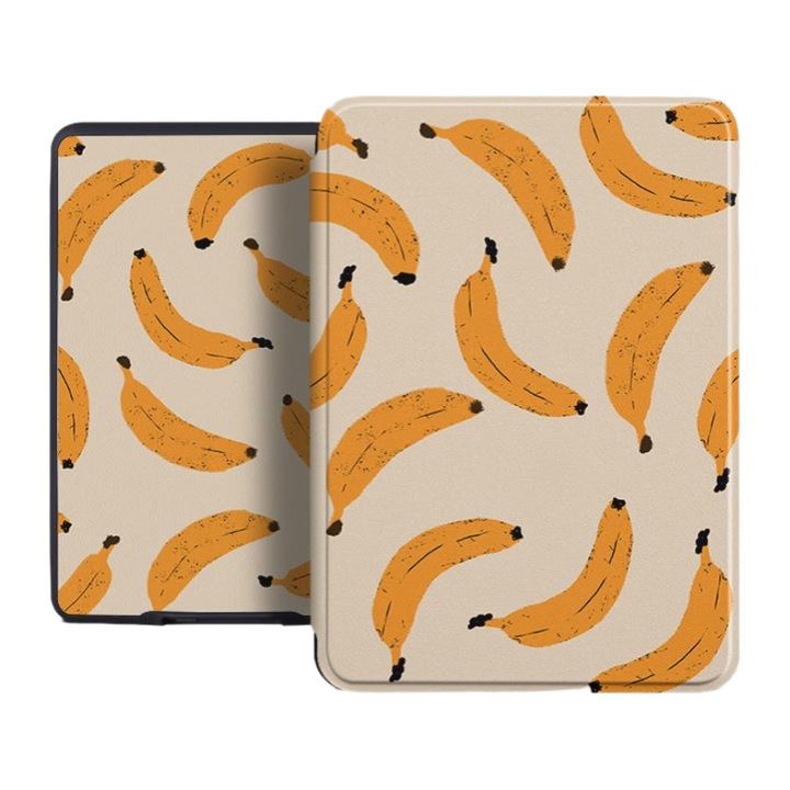 Husa pentru Kindle Paperwhite 2018 / Paperwhite 4 10th Generation, OOGuai, 6 inch, carcasa moale, trezire automata si somn, Banana