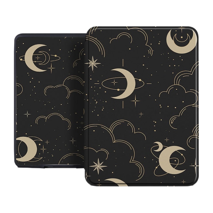 Калъф за Kindle Paperwhite 2024 12-то поколение и Kindle Colorsoft Signature Edition, OOGuai, 7 инча, мек калъф, автоматично събуждане и заспиване, Звезди и луна