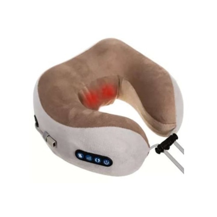 Perna de incalzire si masaj pentru gat, Slowmoose, maro/gri