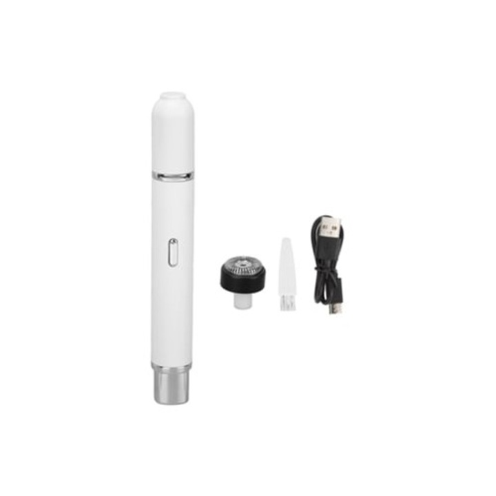 Aparat de tuns 2 in 1, mini portabil, alb, USB, pentru nas si urechi