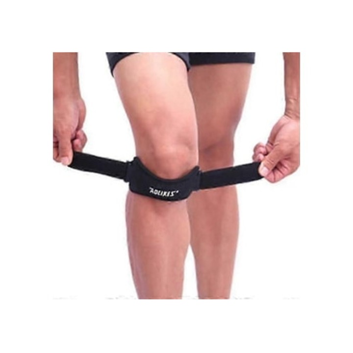 Banda sport pentru protectia alergatorului, suport pentru genunchi, tendon, patela, neagra, set