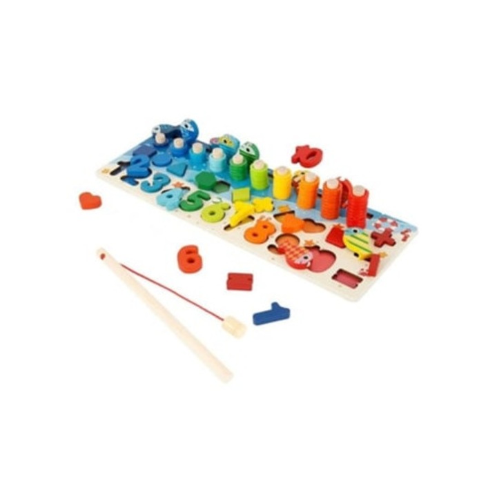 Joc educativ Montessori, joc de pescuit pentru copii, jucarie din lemn, set