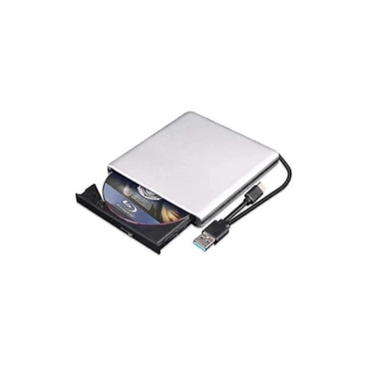 Player extern Blu Ray DVD 3D, USB 3.0, slim, pentru Blu Ray, CD, DVD