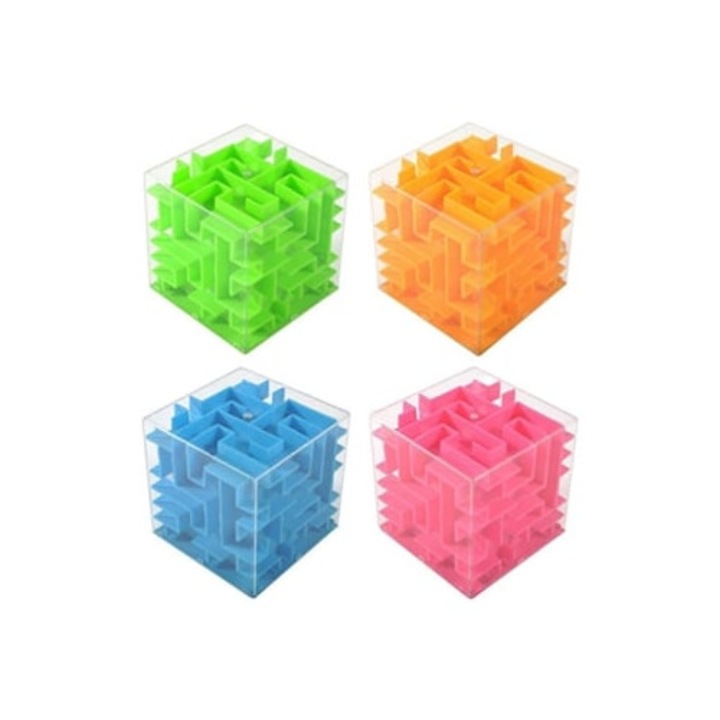 Set 4 Cutii Puzzle Labirint pentru Economisire, Jucarii Interactive Copii, Multicolor