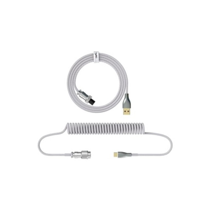 USB Type-C kábel mechanikus billentyűzethez, 2.2m, spirálos, készlet