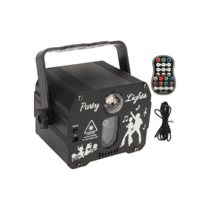 Lumini de scena RGB cu activare sonora si telecomanda pentru petreceri, set