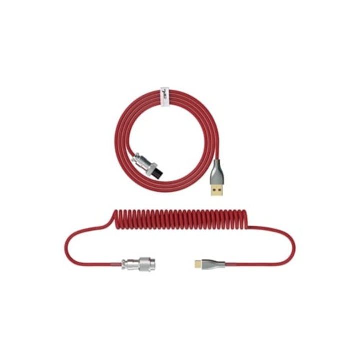 USB Type-C kábel mechanikus billentyűzethez 2.2m, spirális kábel játékhoz, többszínű