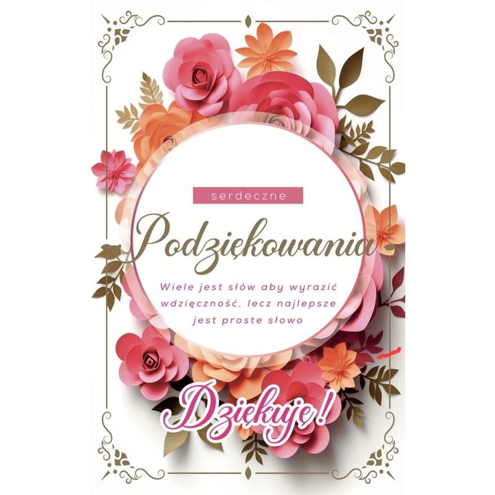 Karnet Serdeczne Podziekowania, YEKU, hotstamping, 10x15cm