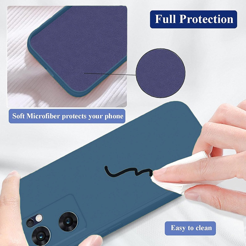 Husa telefon OPPO Reno13 F, TPU subtire, protectie camera, albastru inchis