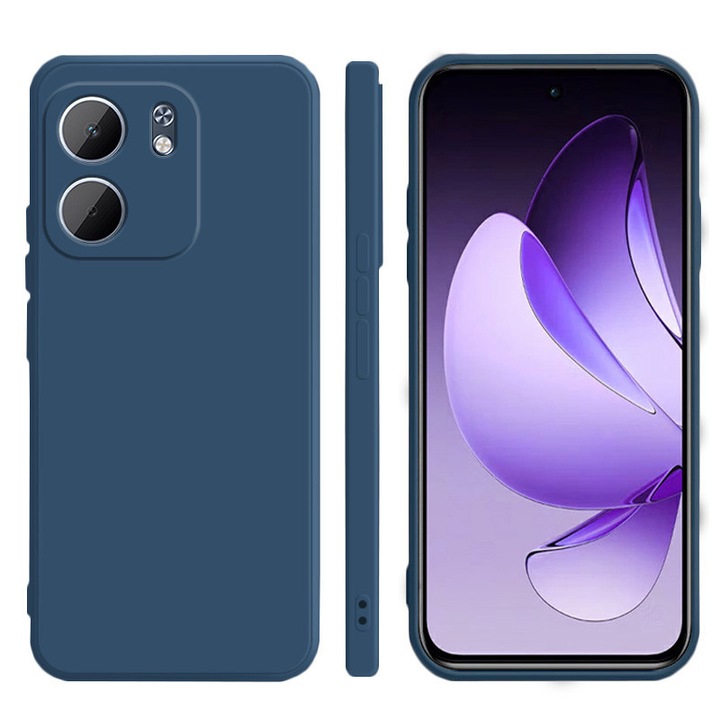 Husa telefon OPPO Reno13 F, TPU subtire, protectie camera, albastru inchis
