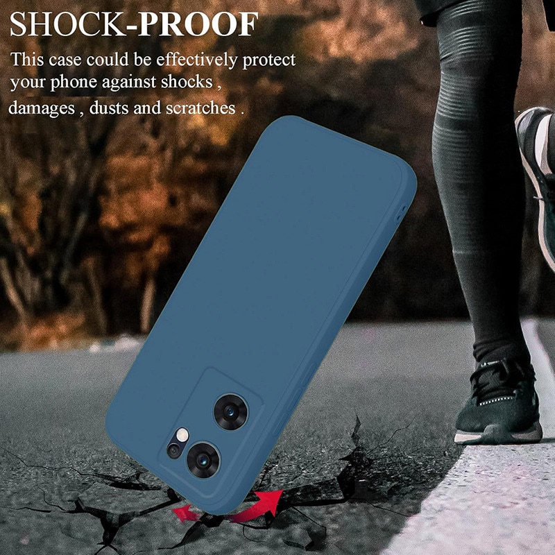 Husa telefon OPPO Reno13 F, TPU subtire, protectie camera, albastru inchis