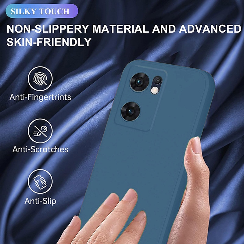 Husa telefon OPPO Reno13 F, TPU subtire, protectie camera, albastru inchis