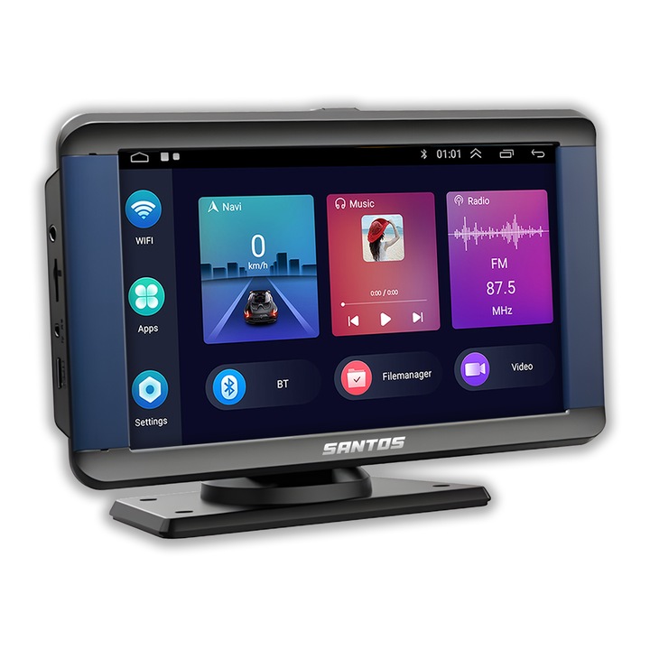 Navigatie Auto Universala Multimedia 7” cu Wireless Apple CarPlay, Android Auto, DVR Integrat, Bluetooth, FM Transmitter, Camera Marsarier Cadou