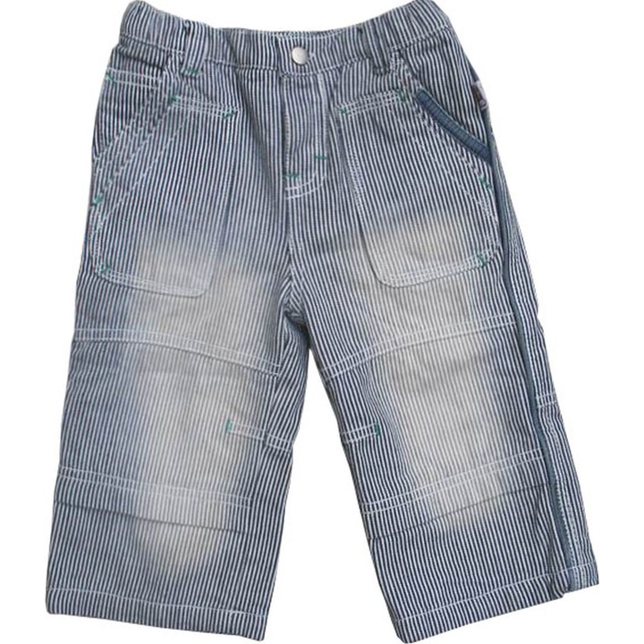 Alkalmi párnázott nadrágok, fiúk, First Steps, csíkos, fehér/kék