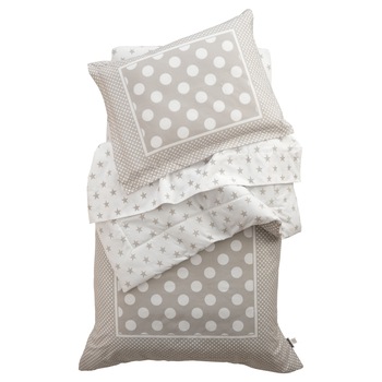 Set lenjerie pat copii 7Stars & Polka Dots Gray Kidkraft Set lenjerie pat copii 7Stars & Polka Dots Gray Kidkraft