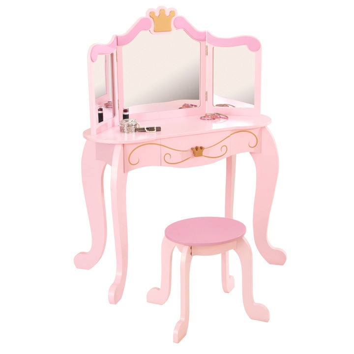 Asztal és szék Medium Vanity& Stool Kidkraft