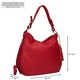Poseta Piele Melinda - Rosu, Geanta Casual din Piele Naturala, Geanta, Genti