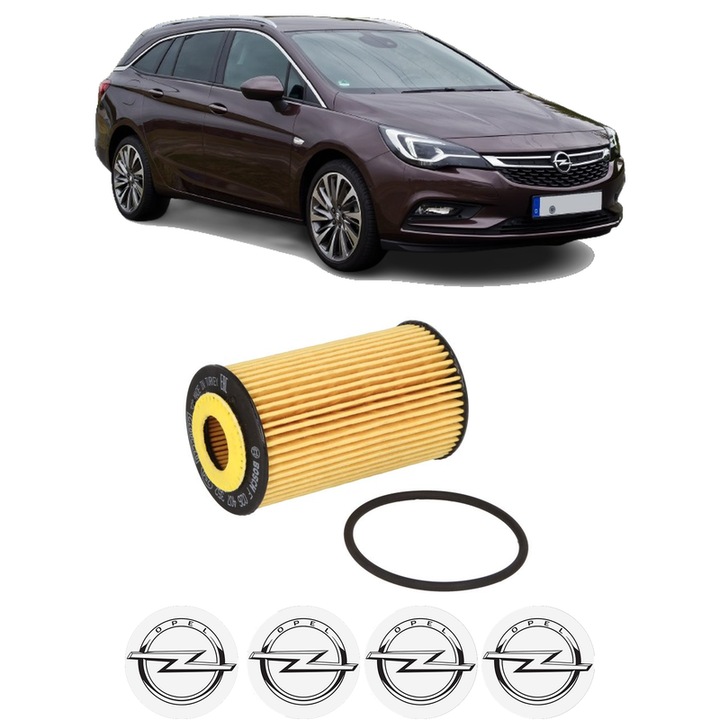 Filtru ulei OPEL ASTRA K Sports Tourer (B16) 1.6 Turbo (35) din 2015-2022 KW 147 CP 200 CMC 1598, auto, Bosch, 4x Stickere auto cu OPEL