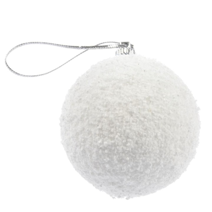 Set globuri de Craciun ARPEX, albe, 6 cm, 6 bucati